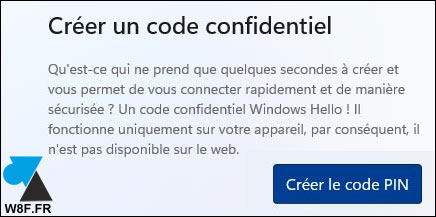 tutoriel installer Windows 11 code pin windows hello