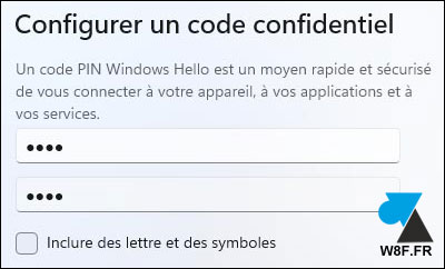 tutoriel installer Windows 11 code pin windows hello