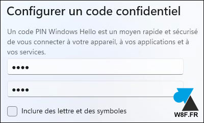 tutoriel installer Windows 11 code pin windows hello
