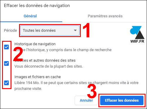 tutoriel Google Chrome effacer historique internet