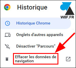 tutoriel Google Chrome effacer donnes navigation