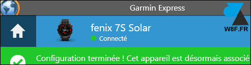 tutoriel Garmin Express Fenix 7s Solar