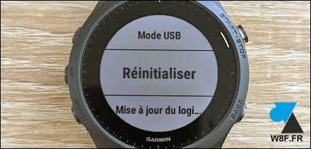 tutoriel montre Garmin systeme reinitialiser reset