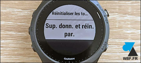 tutoriel montre Garmin systeme reinitialiser reset supprmer effacer