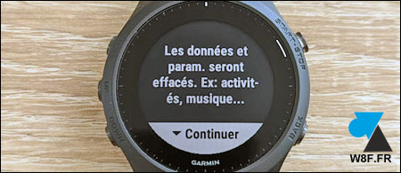 tutoriel montre Garmin reinitialiser reset supprmer effacer