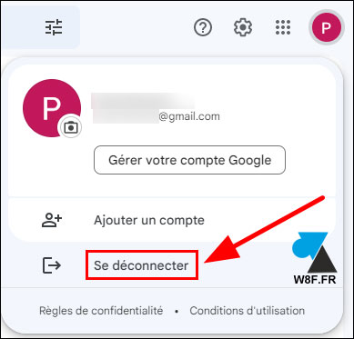 tutoriel Gmail se déconnecter profil compte session