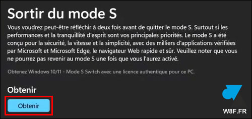 tutoriel Windows 11 Mode S sortir Microsoft Store