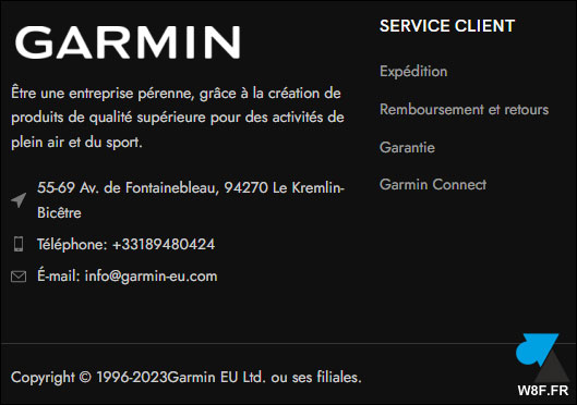 fausse adresse Garmin France