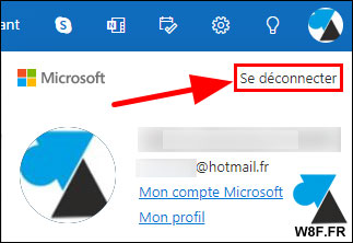 tutoriel Outlook Hotmail se deconnecter mail