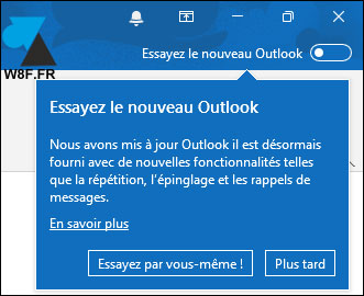 bouton essayer maintenant outlook