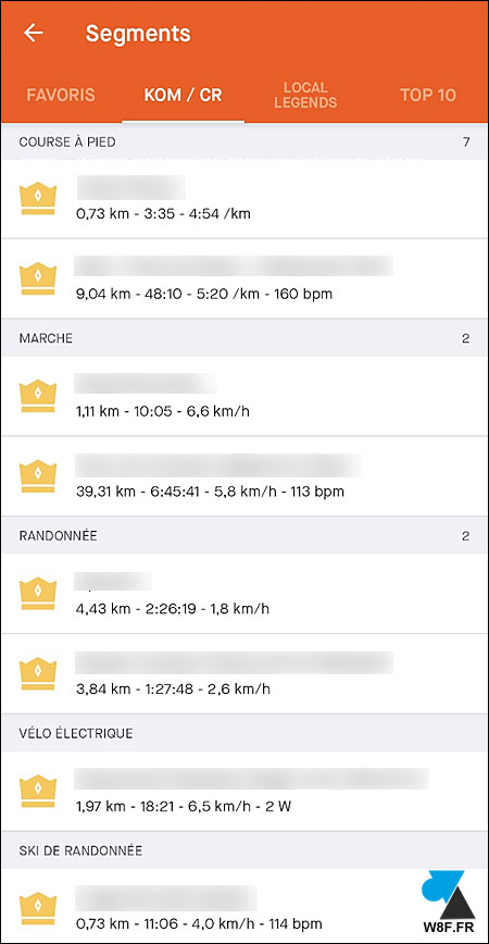 tutoriel Strava segments KOM QOM CR Android iPhone