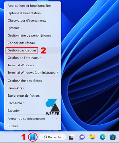 tutoriel Gestion des disques Windows 11 W11