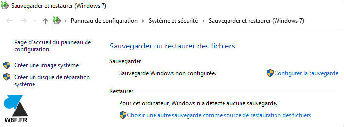 logiciel Windows Backup sauvegarde Windows 7