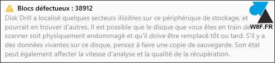 disque dur secteur bloc défectueux