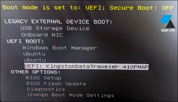Bios Dell UEFI Secure Boot OFF usb