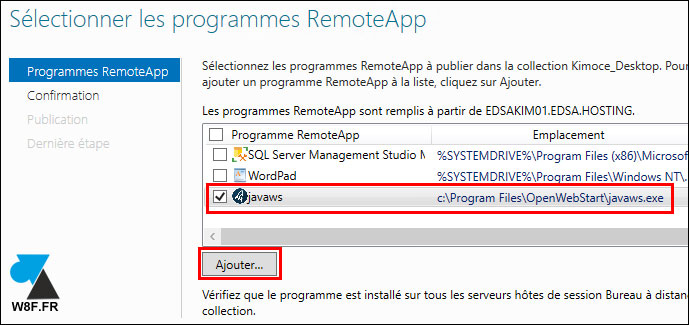 tutoriel Microsoft RDS application RemoteApp Java OpenWebStart OWS