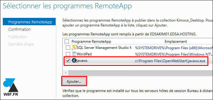 tutoriel Microsoft RDS application RemoteApp Java OpenWebStart OWS