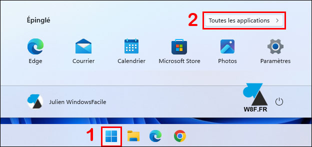 tutoriel Windows 11 menu Demarrer toutes les applications programmes