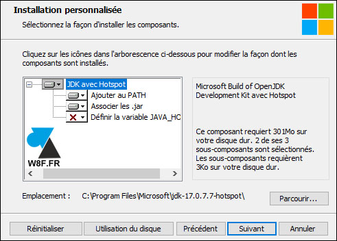 tutoriel installer OpenJDK Windows composants