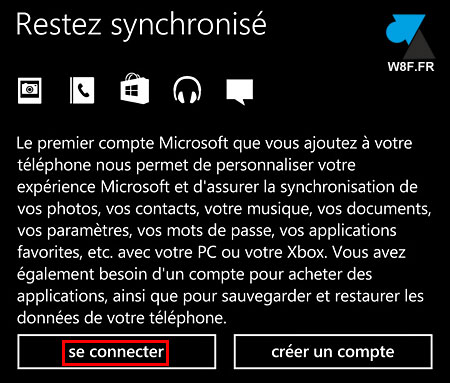 tutoriel Windows Phone 8.1 compte Microsoft