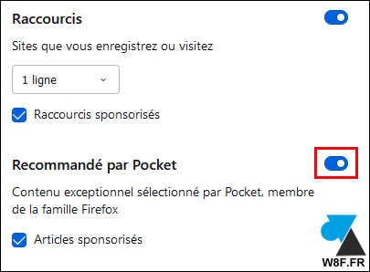 tutoriel Firefox desactiver recommandations pocket