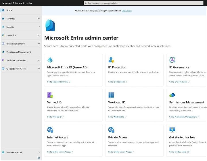 Microsoft Entra admin center