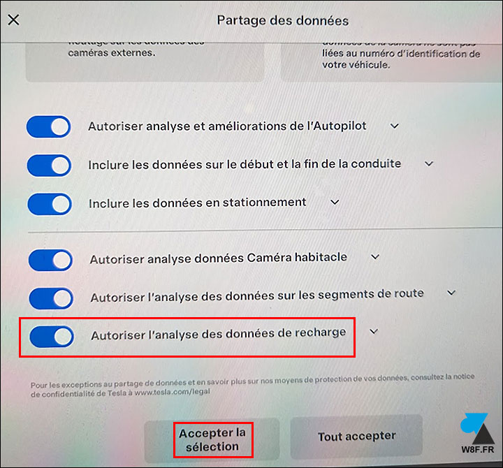 tesla partage donnees complet autoriser analyse donnees recharge stats recharge