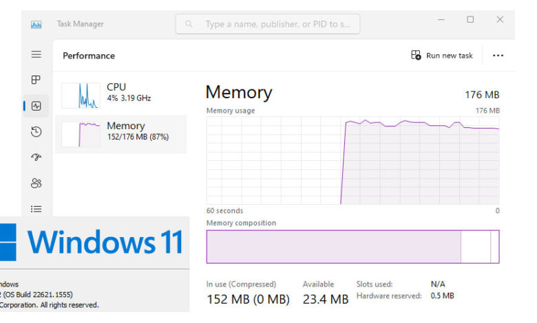 w11 176mo ram