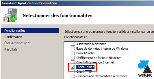 tutoriel Windows Server installer client Telnet
