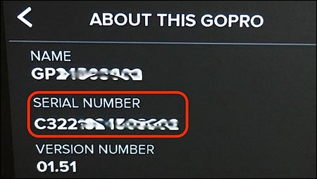 gopro hero 6 serial