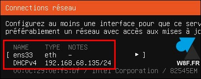 install ubuntu server reseau ip adresse dhcp