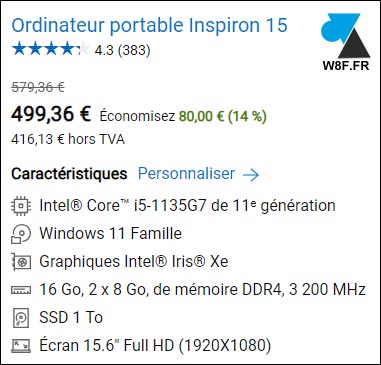 achat dell inspiron 499 euros