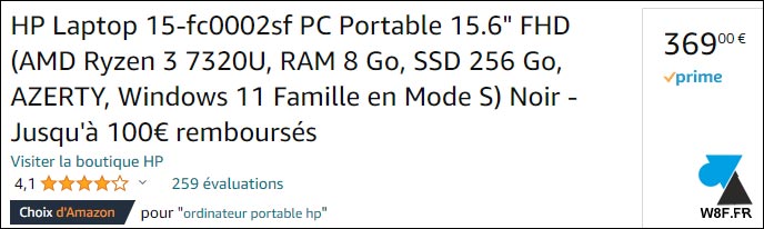 laptop hp 369 euros amazon