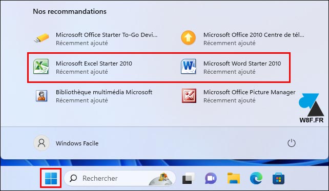 ouvrir Word Excel gratuit Windows 11