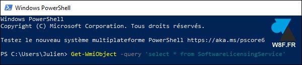 tutoriel powershell Windows voir licence