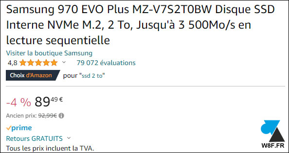 Bon plan : SSD Samsung 1 To à 44€ et 2 To à 89€