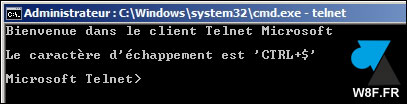 tutoriel Windows Server Telnet client serveur