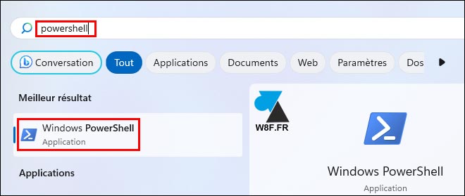 tutoriel ouvrir powershell Windows 11