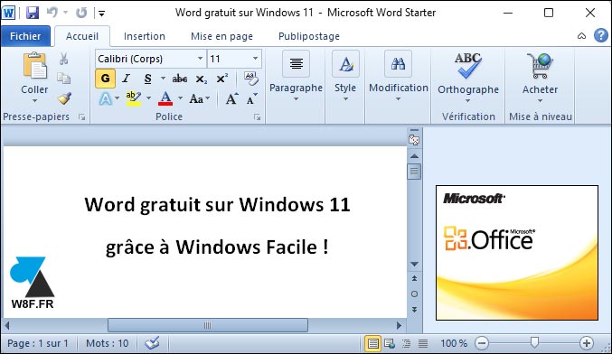 word gratuit windows 11
