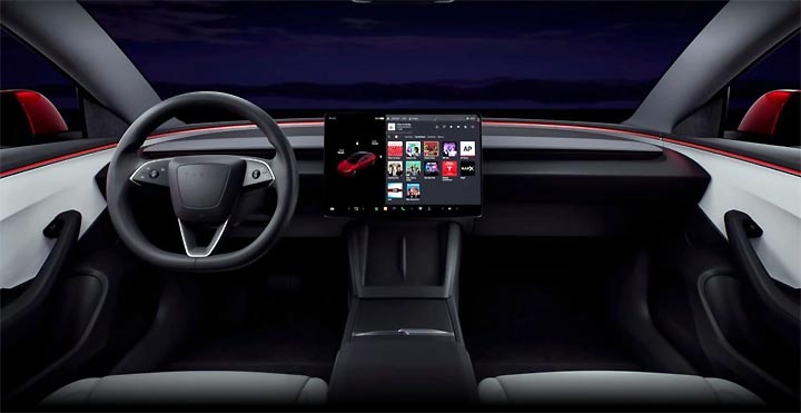 Tesla Model 3 interieur 2024