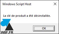 cle produit desinstallee