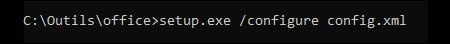 cmd office setup config xml