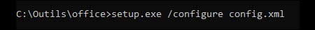 cmd office setup config xml