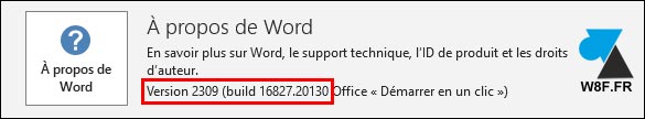 word a propos version build