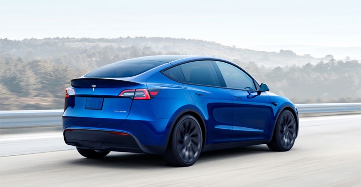 Tesla Model Y bleu