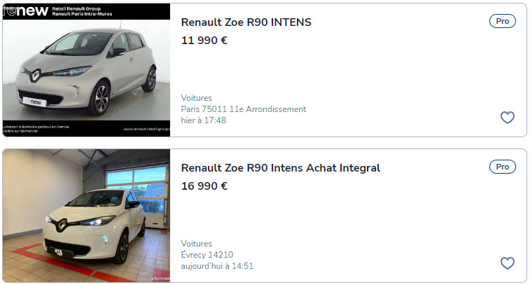 annonce leboncoin renault zoe