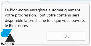 bloc notes sauvegarde automatique