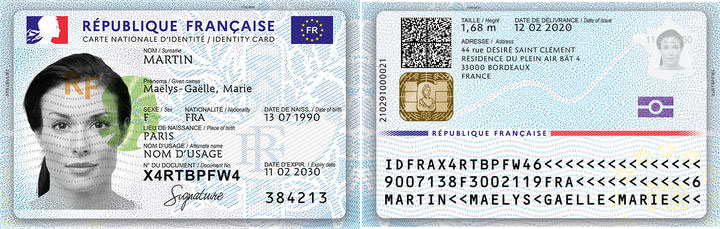 carte identite carte de credit