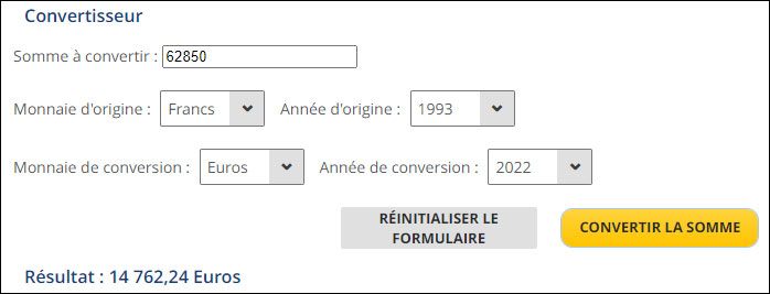 conversion franc euro