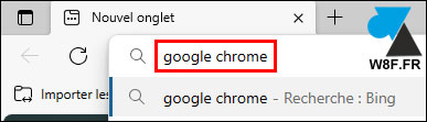 google chrome bing